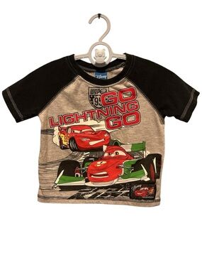 3/$20 Disney Cars Lightning McQueen Graphic Tee - Black & Gray